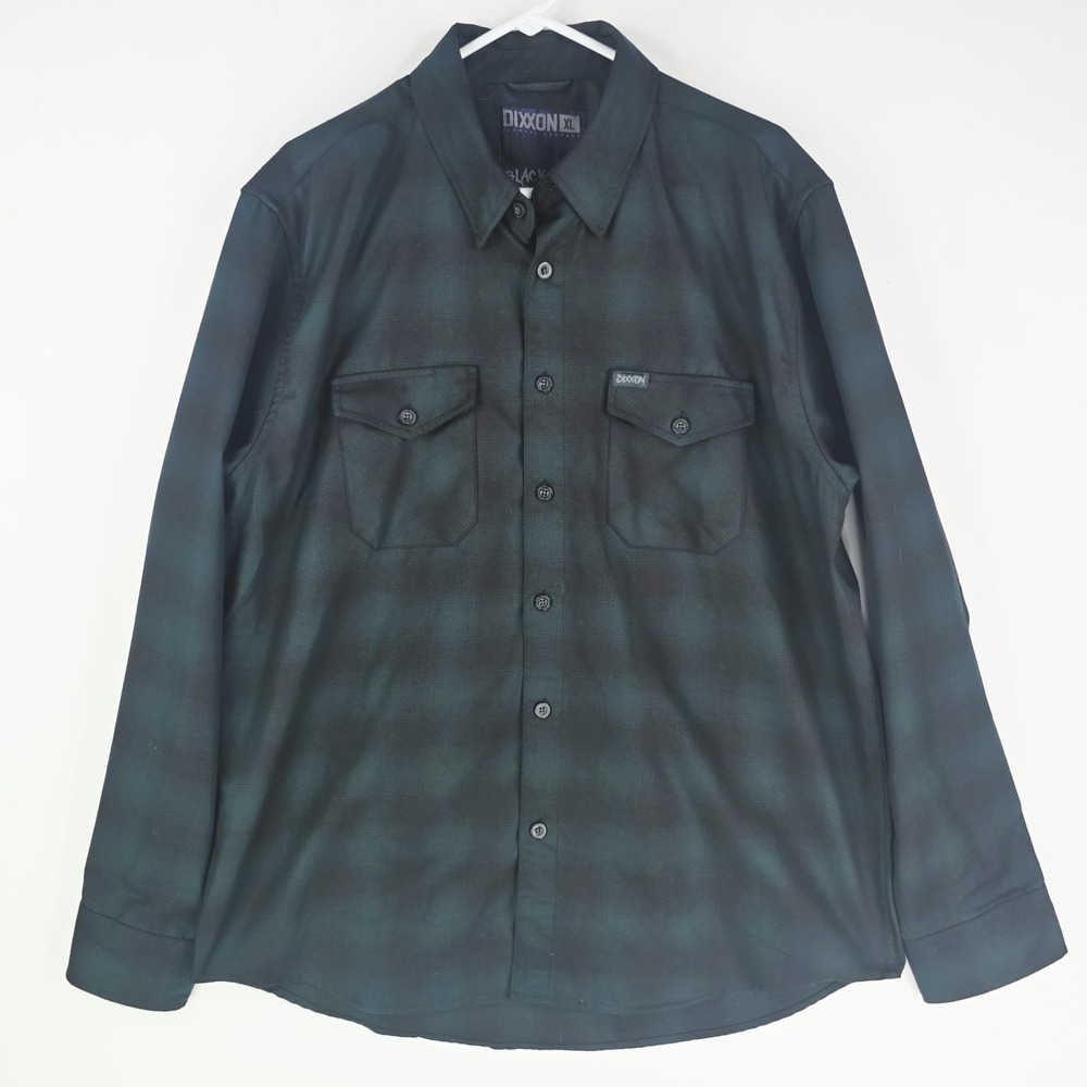 Dixxon Flannel Company‎ Mens XL Black Forest Green Black Plaid Button Down Shirt - Picture 2 of 10